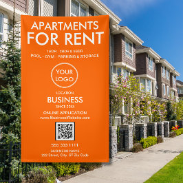 Lona Logotipo moderno naranja de apartamentos en alquil
