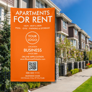 Lona Logotipo moderno naranja de apartamentos en alquil