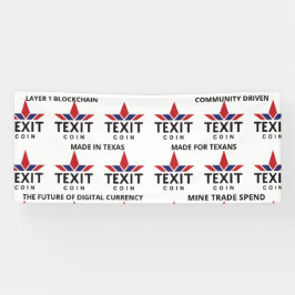 Lona Logotipo oficial de la moneda de Texit en blanco