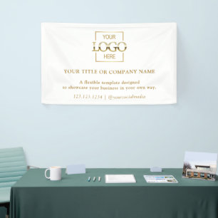 Lona Logotipo Profesional Empresarial Blanco Simple Min