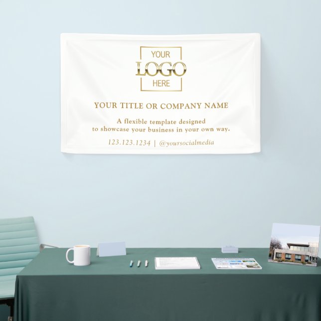 Lona Logotipo Profesional Empresarial Blanco Simple Min (Feria)