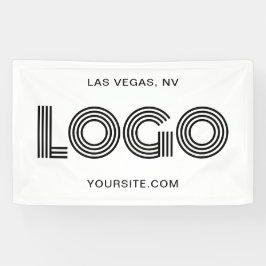 Lona Logotipo rectangular grande moderno blanco y negro
