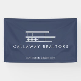 Lona Logotipo único de casa moderna sobre bienes raíces