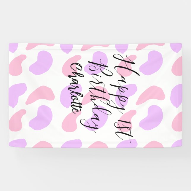 Lona Los abstractos púrpura rosa forman un feliz primer (Horizontal)