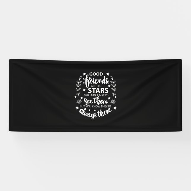 Lona Los buenos amigos son como las estrellas (Horizontal)