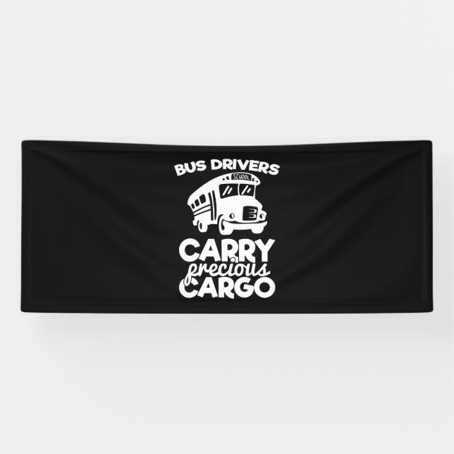 Lona Los conductores de autobús transportan cargamento  (Horizontal)