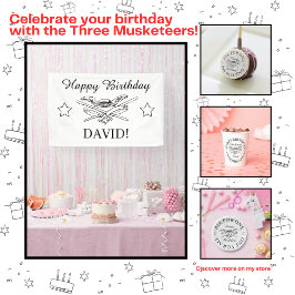 Lona Los tres mosqueteros feliz Fiesta de cumpleaños