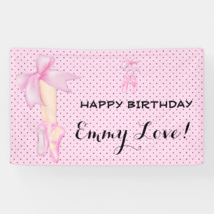 Lona Los zapatos de ballet arquean el lunar rosado y