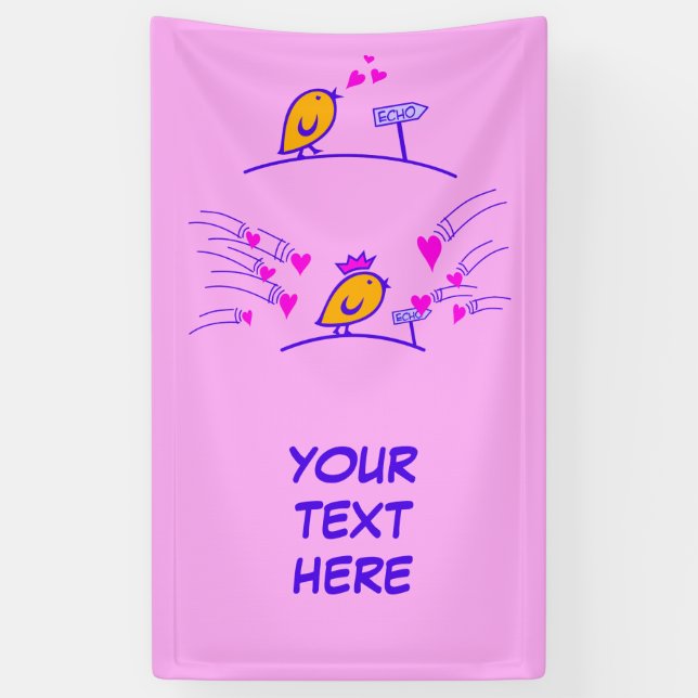 Lona LOVE ECHO - Aves cómicas Tweetlercools 3 (Vertical)
