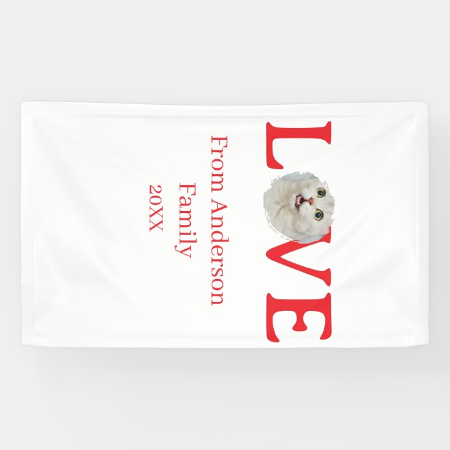 Lona Love holidays cat photo pet family name bold lette (Horizontal)