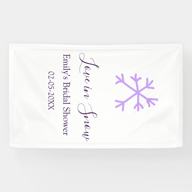 Lona Love in Snow bridal shower purple snowflakes paste (Horizontal)