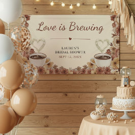 Lona Love is Brewing Floral Coffee Heart Bridal Shower