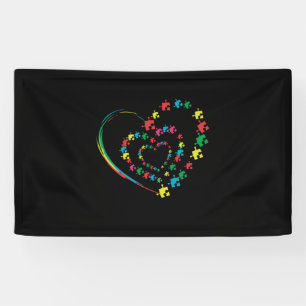 Lona Love Ribbon Heart Puzzle Autism Awareness Gift