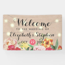 Lona Luces de cadena de moda y banner de Boda floral li