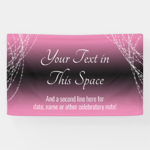 Lona Luces de color rosa y negro añaden texto a tu Per