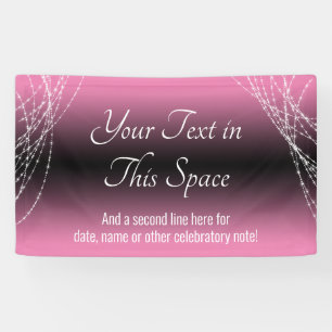 Lona Luces de color rosa y negro añaden texto a tu Pers