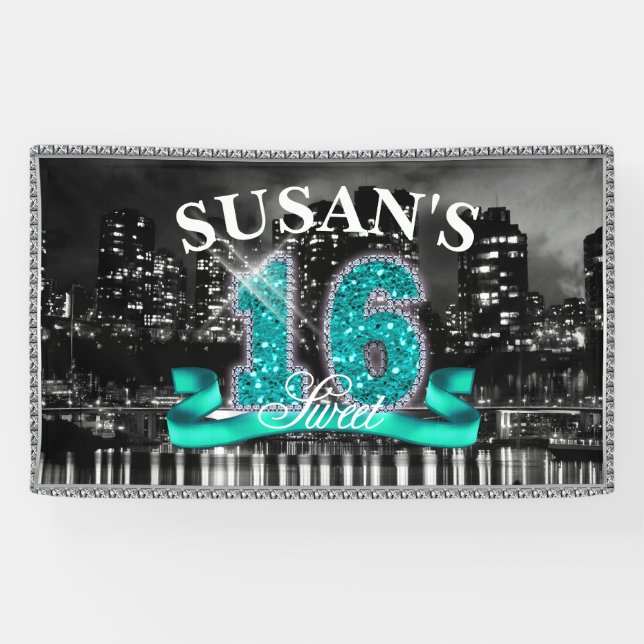 Lona Luces de la ciudad dulces Dieciséis ID120 Verde az (Horizontal)