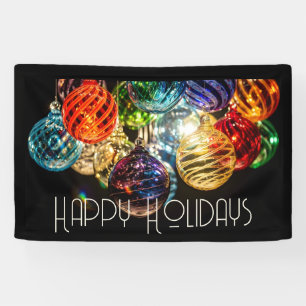 Lona Luces de Navidad Coloridas Felices Fiestas