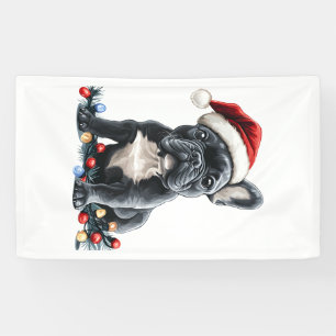 Lona Luces de Navidad de Bulldog Francés Regalos de Per