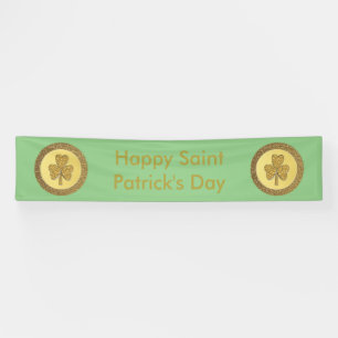 Lona Lucky Irish Shamrock Gold Coin Personalizado