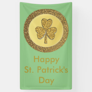 Lona Lucky Irish Shamrock Gold Coin Personalizado