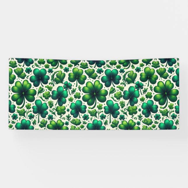 Lona Lucky Shamrock St. Patrick’s Day Party Banner (Horizontal)