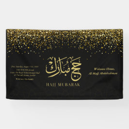 Lona Lujo oro caligrafía árabe Hajj Mubarak 