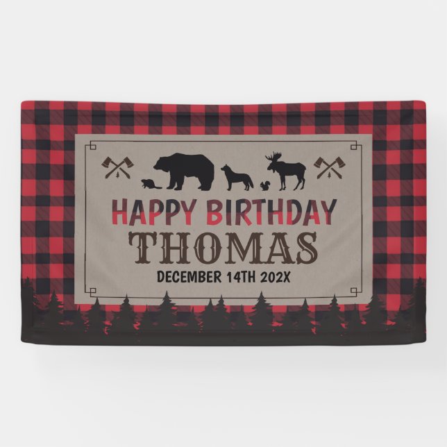 Lona Lumberjack birthday banner (Horizontal)