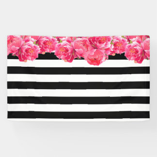 Lona Luminoso fondo floral de Peonies Rosa