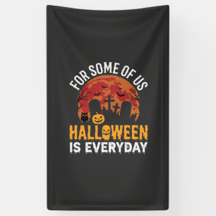 Lona Luna de cementerio espeluznante de Halloween todos