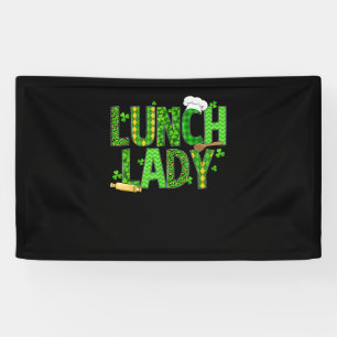 Lona Lunch Lady Happy St Patrick's Day Cafetería Worker