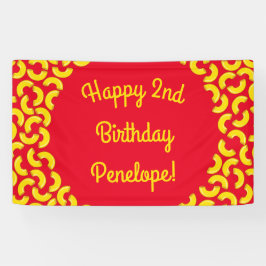 Lona Mac y Cheese Kid Primer Fiesta de cumpleaños Macar