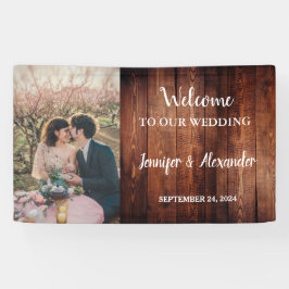 Lona Madera rústica Bienvenidos a nuestra foto Boda