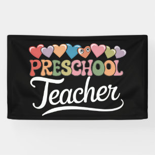 Lona Maestro de Preescolar Primer Día Genial Regreso a 