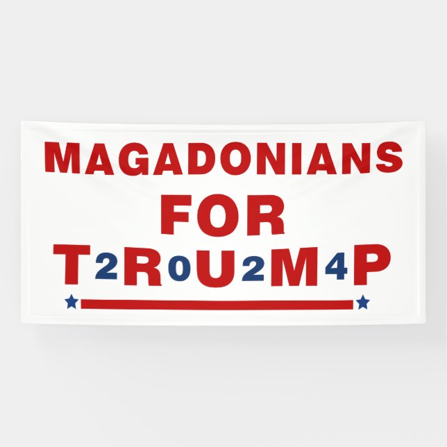 Lona Magadonianos Para La Estrella Azul Roja De Trump 2 (Horizontal)