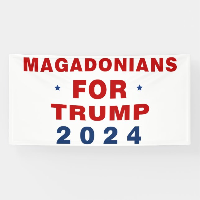 Lona Magadonianos Por El Azul Rojo De Trump 2024 (Horizontal)