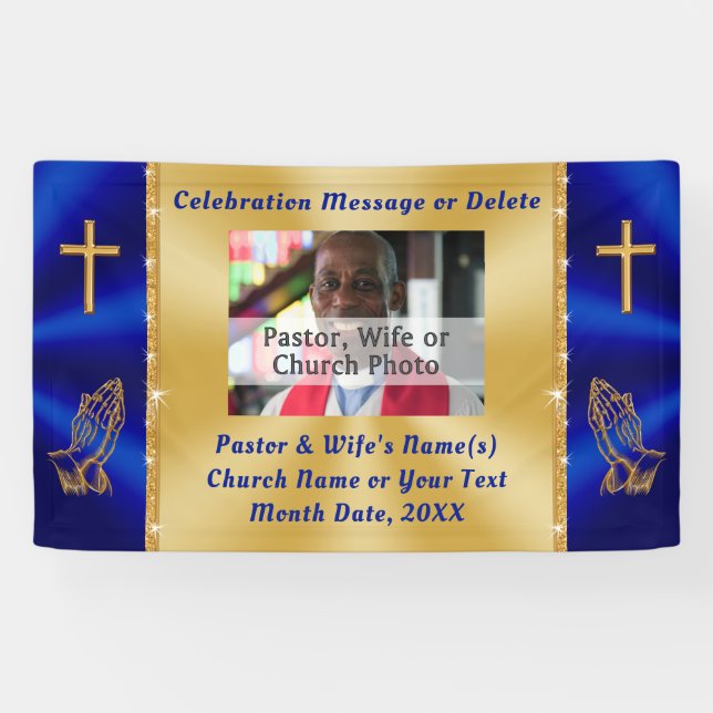 Lona Magnífica celebración del Aniversario del Pastor o (Horizontal)