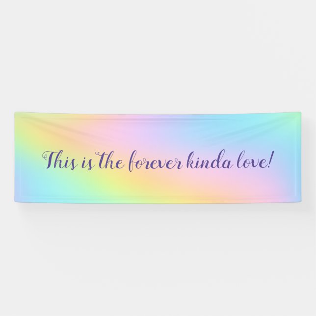 Lona Magnificent Pastel Rainbow Wedding "Forever Love" (Horizontal)