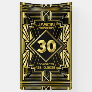 Lona Magnífico Gatsby negro de oro Art Deco