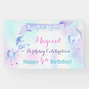 Lona Magnífico Unicornio Lavanda Arcoiris Turquesa rosa
