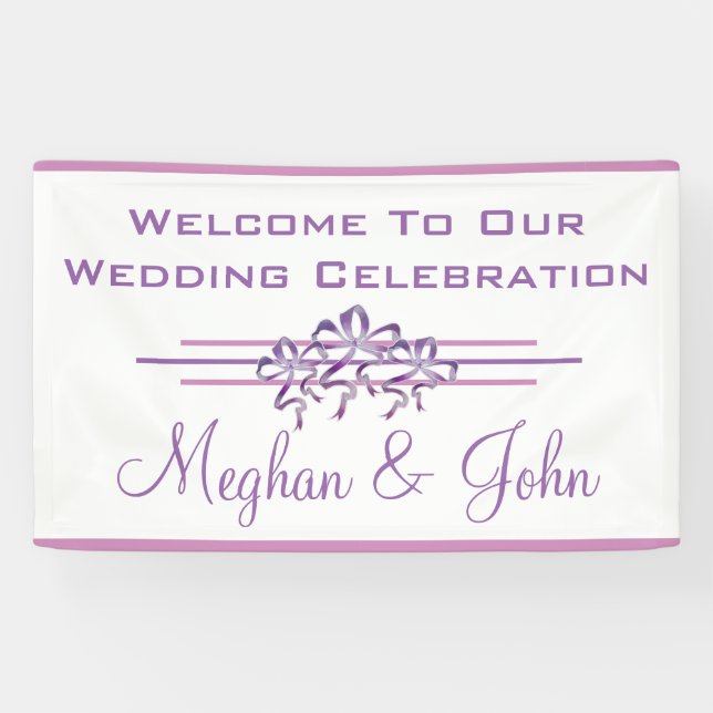 Lona Magnolia Lavender - Banner Boda - 3' x 5' (Horizontal)
