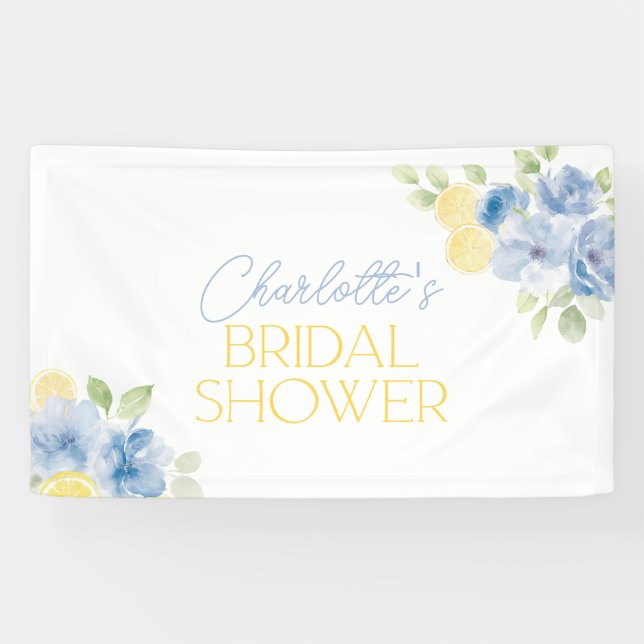 Lona Main Squeeze Blue Floral Citrus Bridal Shower  (Horizontal)