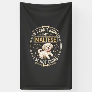 Lona Maltés No Va Perro Corbata Roja Hueso Marco