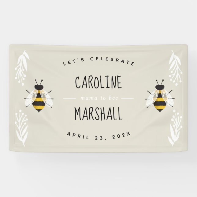 Lona Mamá va a ser un Rótulo neutral de Rótulo de Baby  (Horizontal)