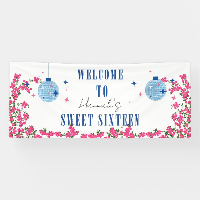 Lona Mamma Mia Santorini Blue Tile bougainvillea 16 (Horizontal)