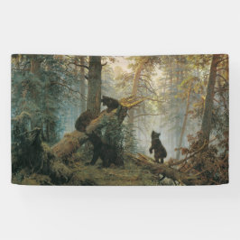 Lona Mañana en un bosque de pinos (Osos en el bosque)