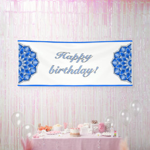 Lona Mandala azul de cumpleaños