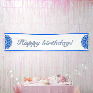Lona Mandala azul de cumpleaños