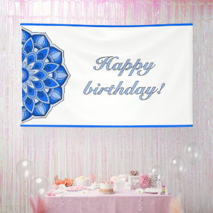 Lona Mándala de cumpleaños en azul