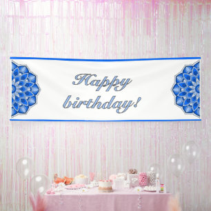 Lona Mándala de cumpleaños en azul